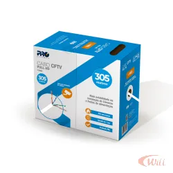 Cabo CFTV 4 Pares x 0,5 Branco Metro Proeletronic