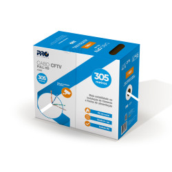 Cabo CFTV 4 Pares x 0,5 Branco Metro Proeletronic