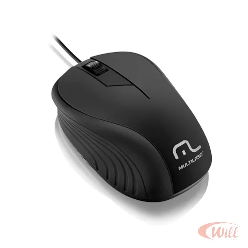 Mouse Multilaser Emborrachado Preto Com Fio Usb MO222 Mouse Multilaser Emborrachado Preto Com Fio Usb MO222