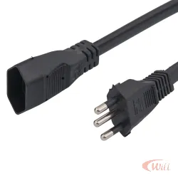 Cabo Prolongador PP 3X0,75 3 Metros Preto Megatron