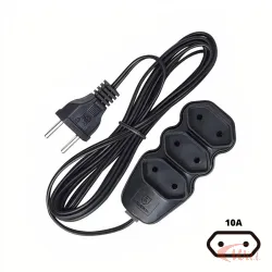 Extensão 2X0,75mm 3 Metros Preto Megatron