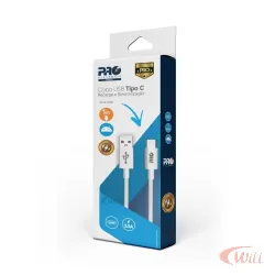 Cabo USB-A x Tipo C Turbo 3.0 3A 1 Metro CAUSB-100C Proeletronic