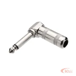Plug P10 6.35mm 90 Graus Mono Niquelado 64.1.295