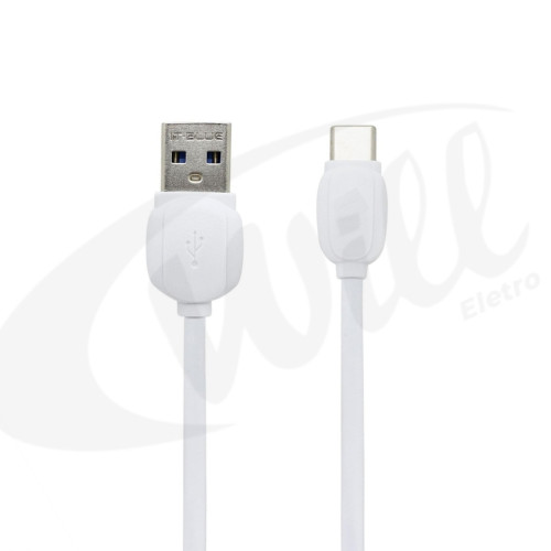 Cabo Tipo C 2.4A 2 Metros LE-839C-2 Branco It Blue Cabo Tipo C 2.4A 2 Metros LE-839C-2 Branco It Blue