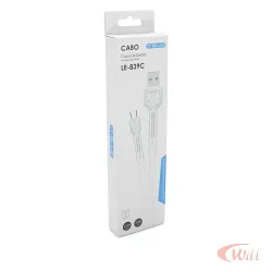 Cabo Tipo C 2.4A 2 Metros LE-839C-2 Branco It Blue