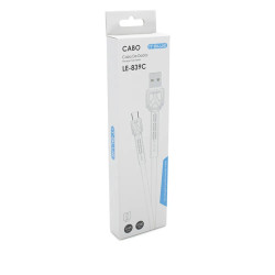 Cabo Tipo C 2.4A 2 Metros LE-839C-2 Branco It Blue