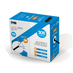 Cabo CFTV 4 Pares x 0,5 Preto Metro Proeletronic