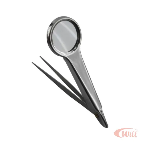 Pinça Reta Com Lupa Ajustável Sc-88 Chip Sce Pinça Reta Com Lupa Ajustável Sc-88 Chip Sce