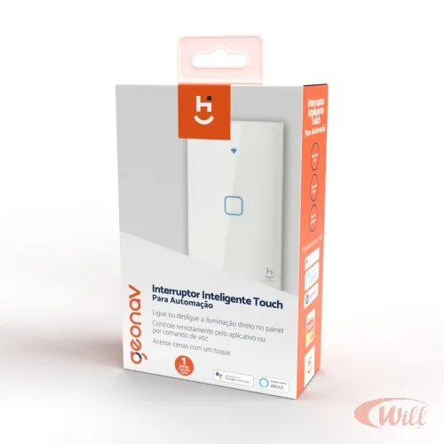 Interruptor Inteligente Touch 1 Tecla Geonav Interruptor Inteligente Touch 1 Tecla Geonav