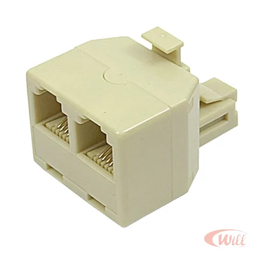 Divisor RJ11 1 Plug Macho E 2 Saidas Femeas Divisor RJ11 1 Plug Macho E 2 Saidas Femeas