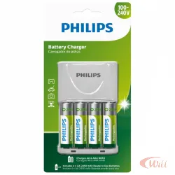 Carregador Pilhas AA/AAA Com 4 Pilhas AA De 2500mah