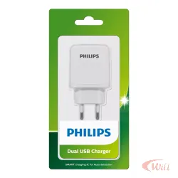 Carregador Parede Philips Universal 2 portas USB 12W SCB4400NB/59