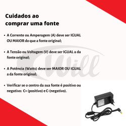 Fonte 12V 3A Chipsce Compativel Monitor LG