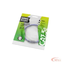 Cabo Patch Cord UTP Cat5e 1,5 Metro Azul Sohoplus