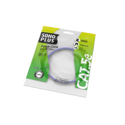 Cabo Patch Cord UTP Cat5e 1,5 Metro Azul Sohoplus