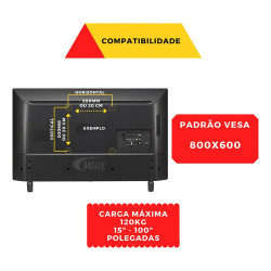 Suporte Tv Fixo 15 A 100 PQST-1584 Proeletronic KIT 16UN KIT-6066-MKTP