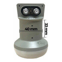 Antena Banda KU 60CM C/ Lnbf Duplo e Kit Cabo - Solutions