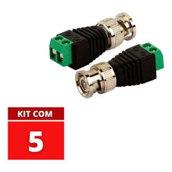 Adaptador Borne x Plug Bnc Macho Mxt KIT 5UN