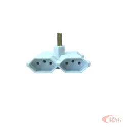 Plugue T 4 Saídas 2P + T Branco Mecatool