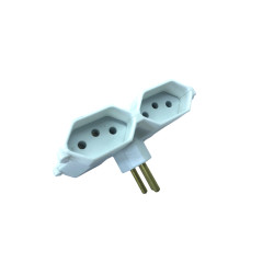 Plugue T 4 Saídas 2P + T Branco Mecatool