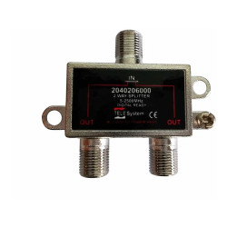 Amplificador 25db PQAL-2500 + 20MT Cabo Coaxial RG06 + 8 Conector F RG06 Rosca + Divisor de Sinal 2 Saidas