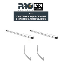 Antena 38 Elementos PQ45-1300hd Com Mastro KIT 02UN