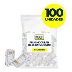 Kit 100 Plug Modular RJ45 8x8 Cat5 Mxt