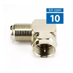 Adaptador F 90 Graus Macho F 75 Ohms Mxt KIT 10UN