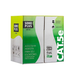 Cabo Lan Utp Cat.5e 24awgx4p Cmx Preto 305 Metros Soho