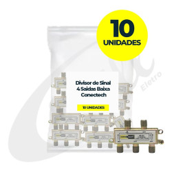 Divisor de Sinal 4 Saidas Baixa Conectech Kit 10UN