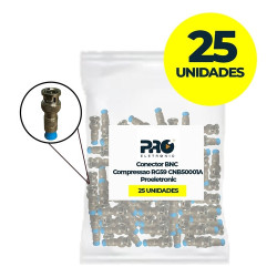 Conector Bnc Compressao RG59 CNB50001A Proeletronic KIT 25UN