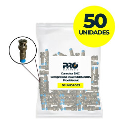 Conector Bnc Compressao RG59 CNB50001A Proeletronic KIT 50UN