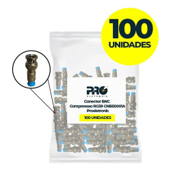 Conector Bnc Compressao RG59 CNB50001A Proeletronic KIT 100UN
