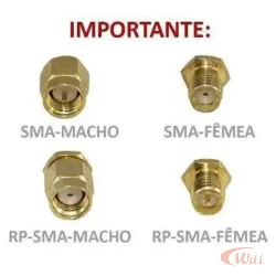 Cabo de Descida Pig Tail RG58 N Macho Sma Reverso 10 Metros