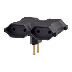 Plugue T 4 Saídas 2P Preto Mecatool