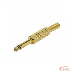 Plug P10 Mono Ouro Com Mola
