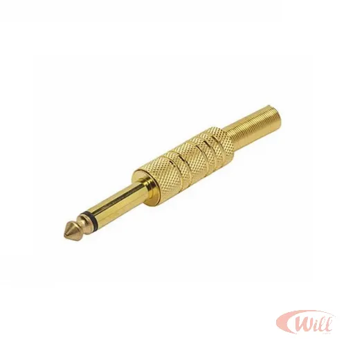 Plug P10 Mono Ouro Com Mola Plug P10 Mono Ouro Com Mola