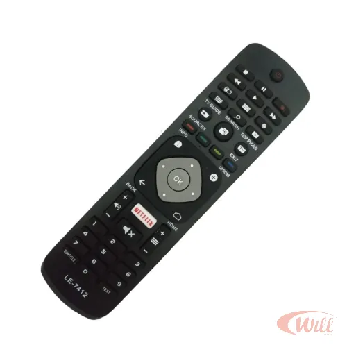 Controle Remoto TV Compatível Philips NETFLIX LE-7412