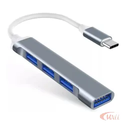 Hub Usb Type-C 4 Portas Usb 3.0 KV-137 Inova