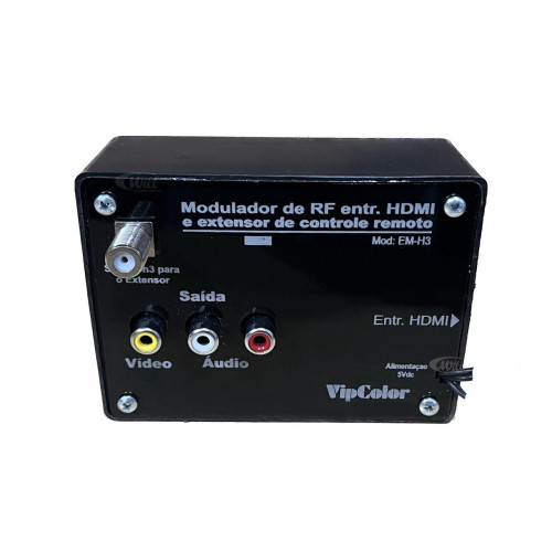 Modulador Hdmi Para RF Com Extensor de Controle Vipcolor Modulador Hdmi Para RF Com Extensor de Controle Vipcolor