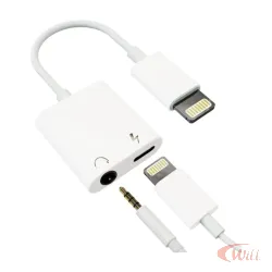 Adaptador Lightning Para Carregar E Usar Fone P2 E Microfone