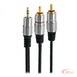 Cabo P2 ST x 2 RCA 5 Metros Nickel Fitz