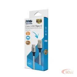 Cabo USB A x Tipo C Turbo 3.0 3A 1,5 Metro CAUSB-150C Proeletronic