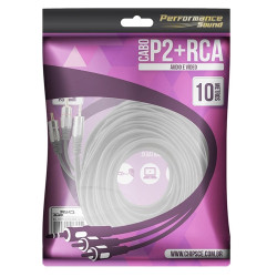 Cabo P2 ST x 2 RCA 10 Metros Nickel Fitz
