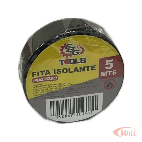 Fita Isolante Preta 17Mm X 05 Metros FBG-3030 Fita Isolante Preta 17Mm X 05 Metros FBG-3030