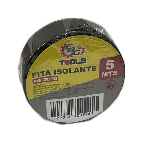 Fita Isolante Preta 17Mm X 05 Metros FBG-3030