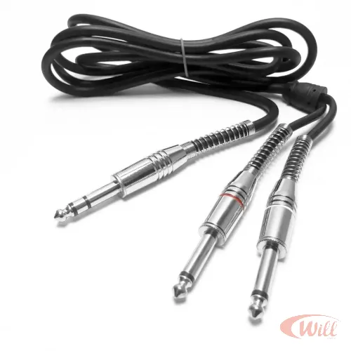 Cabo P10 ST x 2 P10 Mono 1,8M Profissional Dourado