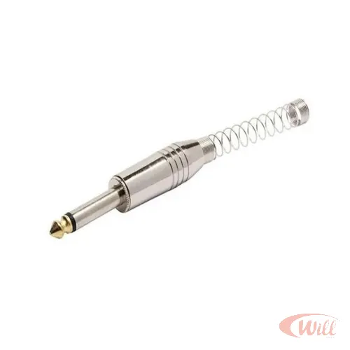 Plug P10 Mono Metal Com Mola Espiral Ponta Dourada 64.1.509