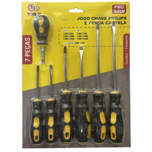 Kit Chave Fenda E Philips C/ 7pç Fbg 3201