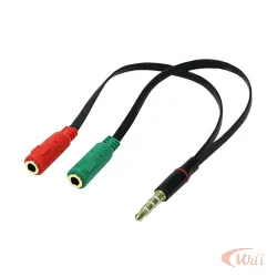 Cabo P3 Macho Estereo x 2 P2 Femea Preto